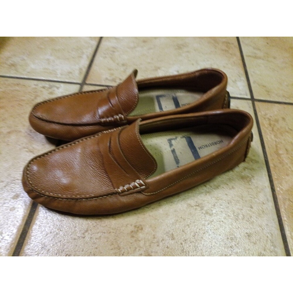 Nordstrom Men’s Driving Brody Penny Loafer Brown Tan Leather 1003, 14M NEW